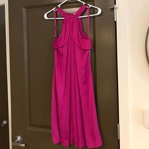 Bright pink silk Banana Republic cocktail dress