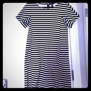 J. Crew Black and White Stripe Dress Size Medium