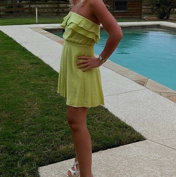Lime Strapless BCBG Mini Dress - Picture 2 of 5