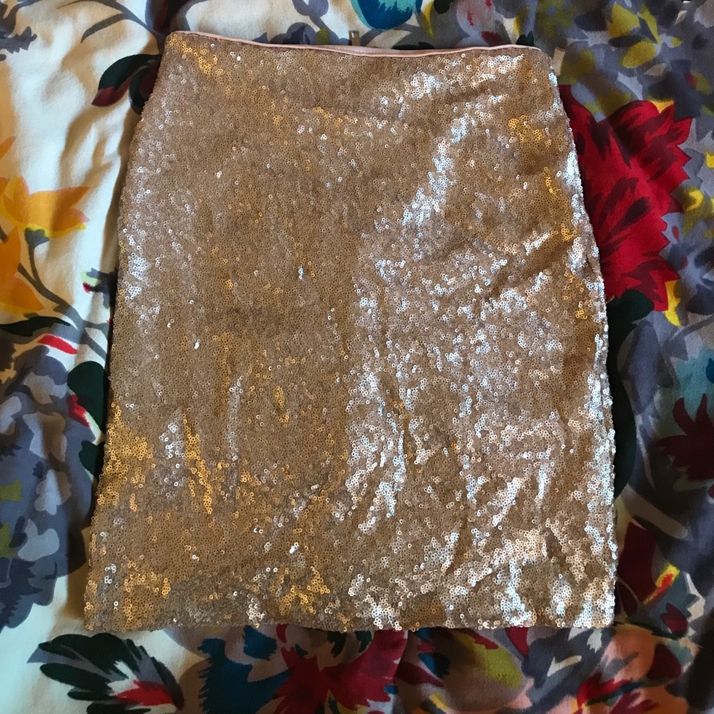 Gold sequin mini skirt