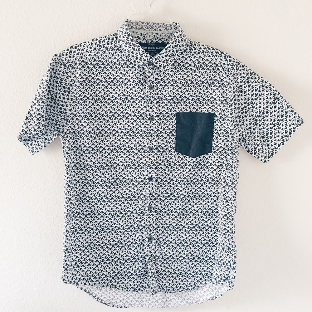 SUNDAY WORK CLOTHES MENS Black/White Shirt (M)