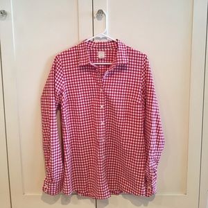Jcrew button up red plaid top