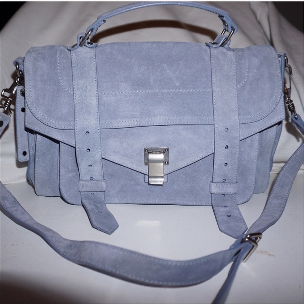 Polar blue suede proenza Schouler ps1 medium bag