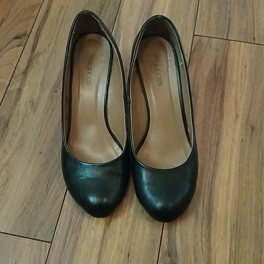 7.5 black wedge dress shoes