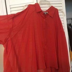 Sheer high low jlo blouse