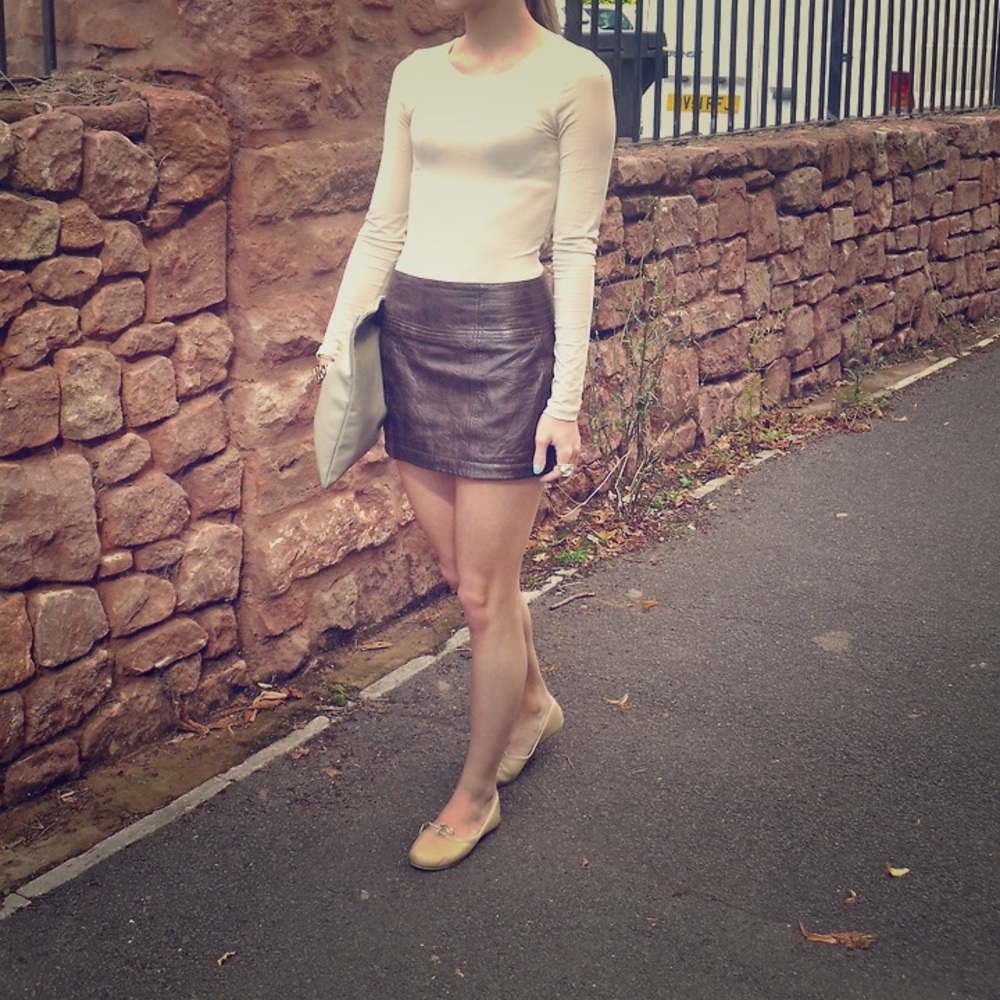 A&F leather skirt