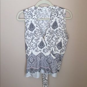 Beautiful silk wrap-around sleeveless top