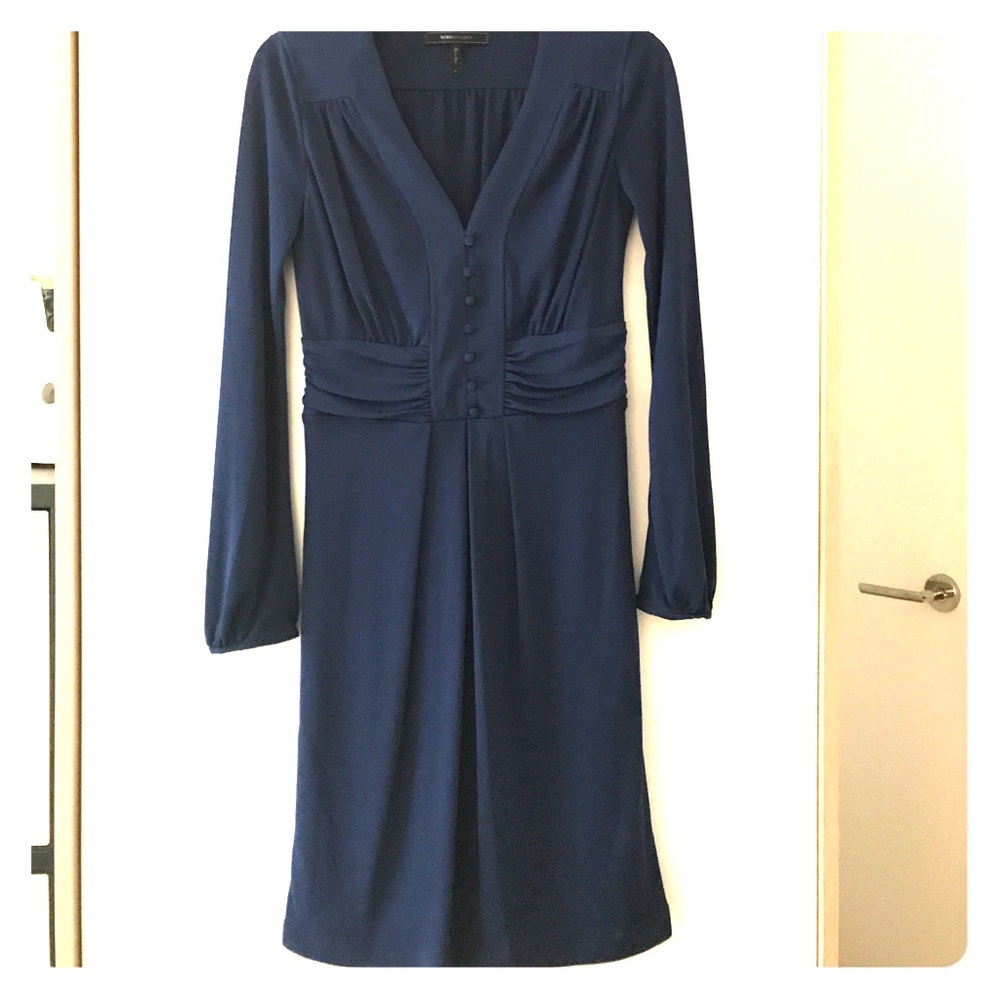 BCBG navy long sleeve dress