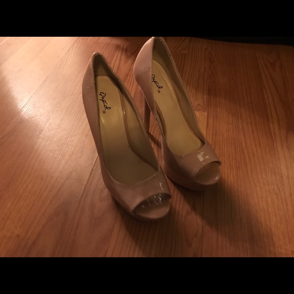 Blush heels, worn once