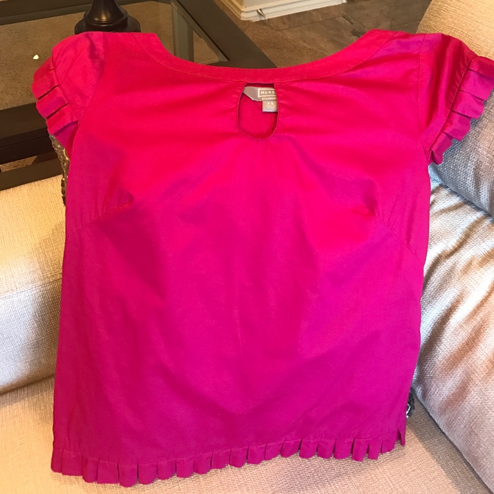 Hot pink short sleeve shirt