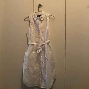 NWT BR white cotton sleeveless shirt dress sz 4