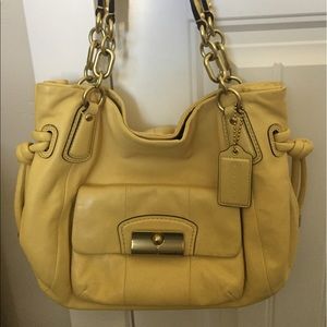 Coach Kristen Leather Satchel Purse Yellow #14578