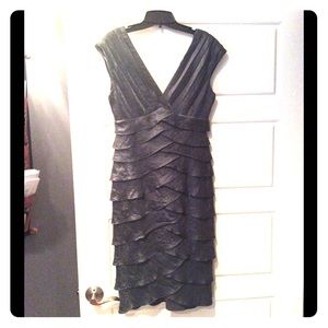 Cache tiered dress steel metallic gray BNWT size 6