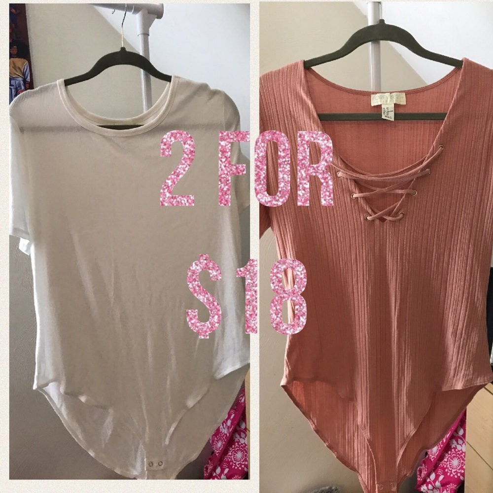 2 ribbed body suits