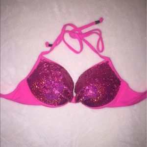 sparkly victoria's secret bikini top