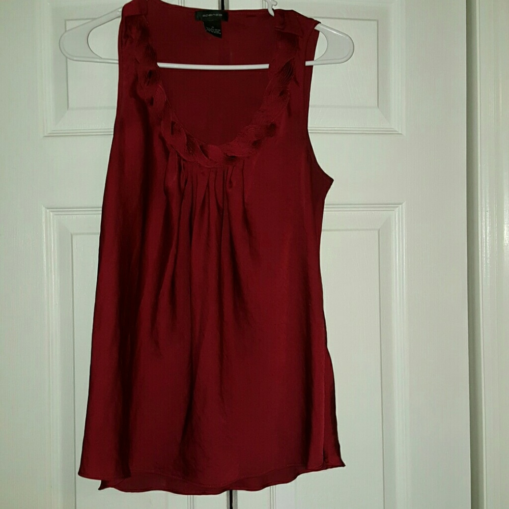 Dark red polyester tank top