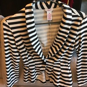 Black and white striped blazer, xs