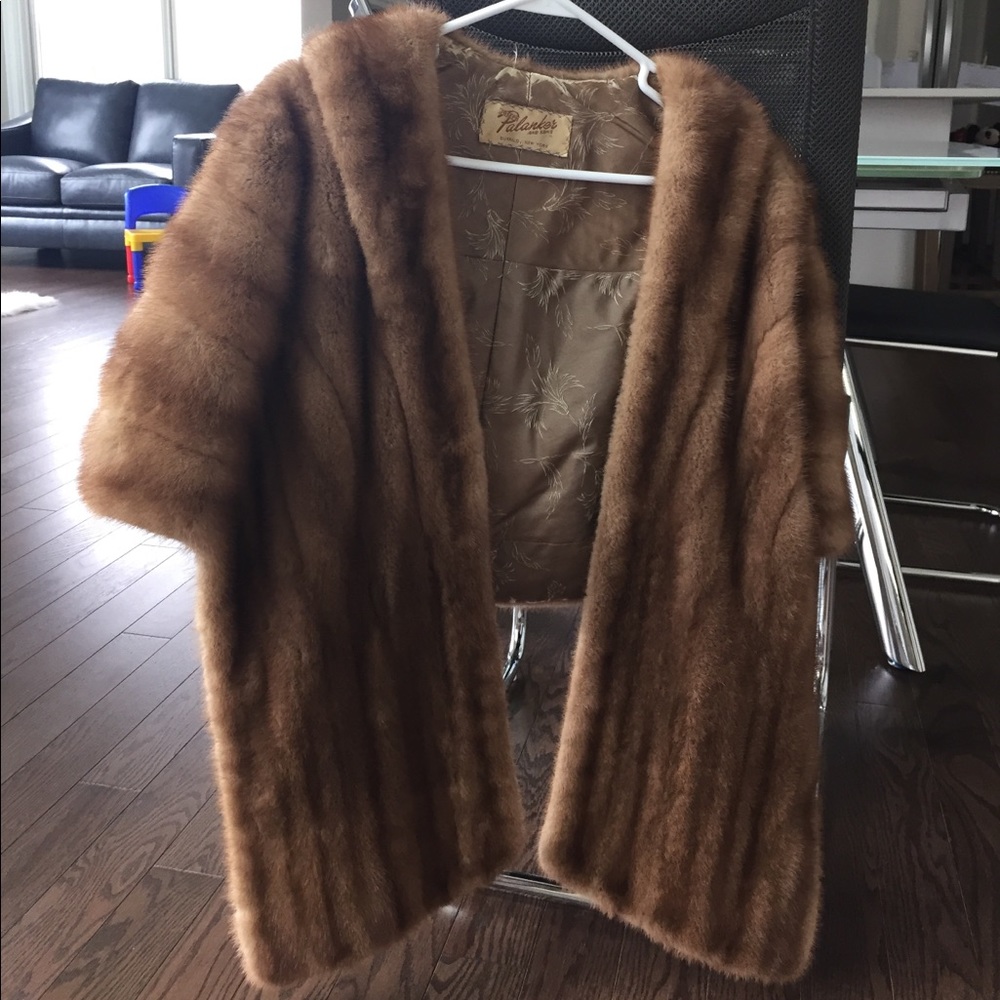 Real fur throw over coat