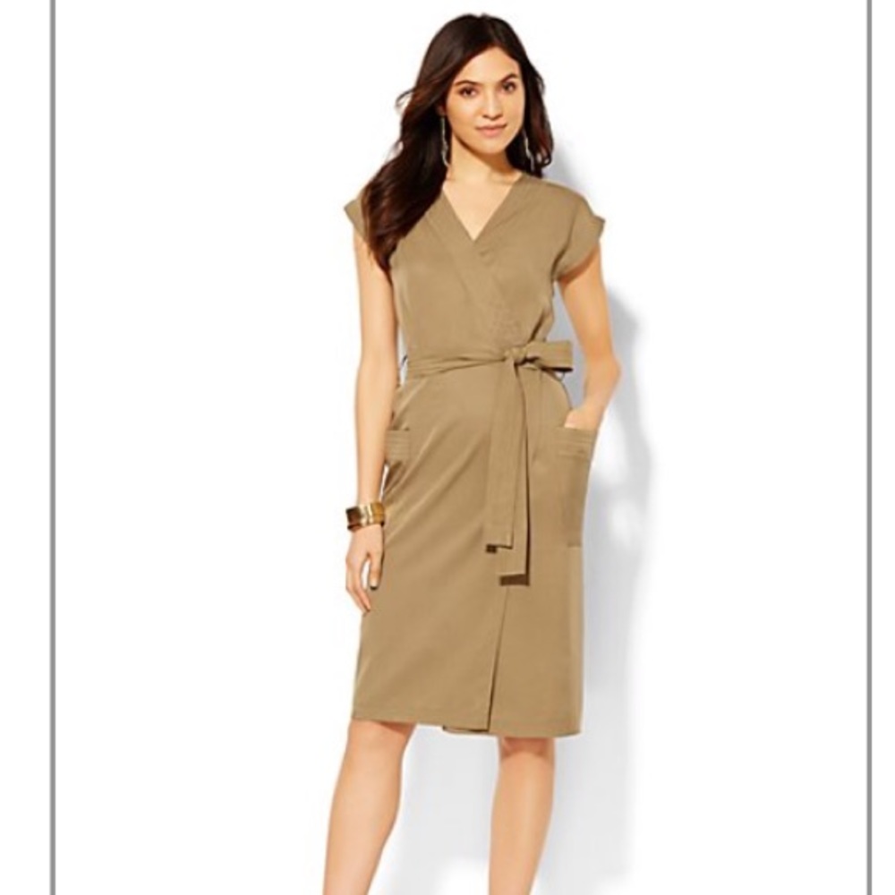 Olive green wrap dress