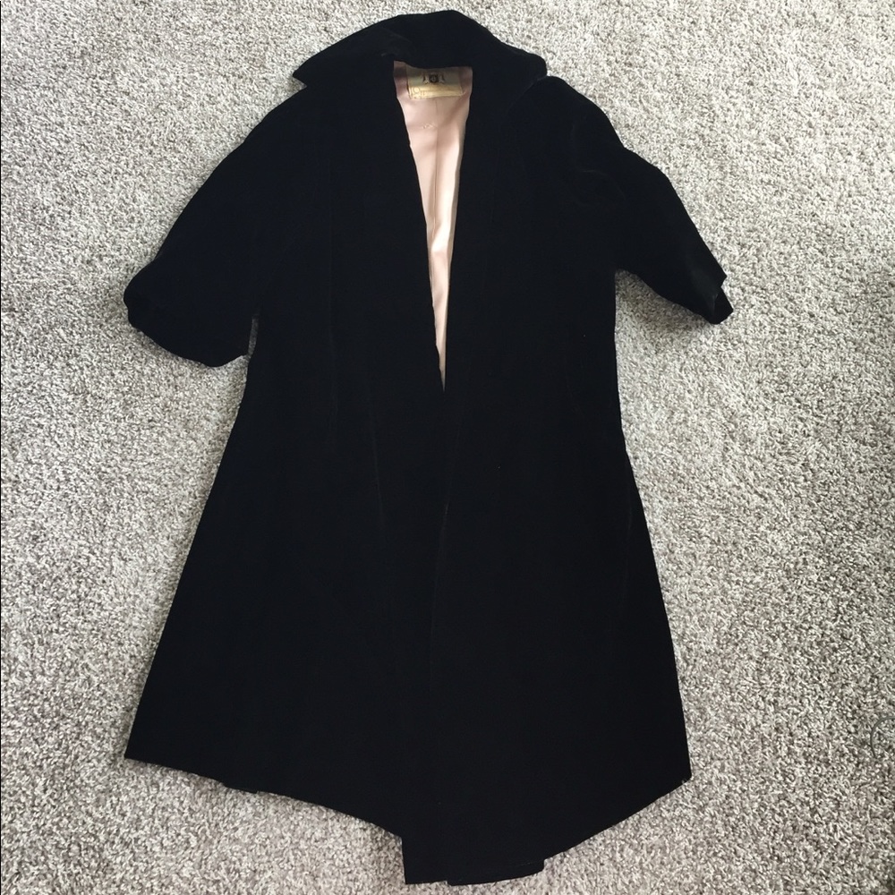 Long black suede coat