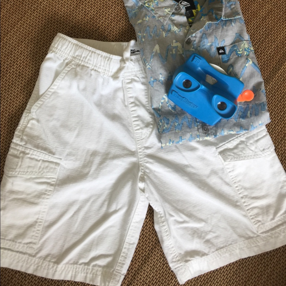 Boys White Cargo Short