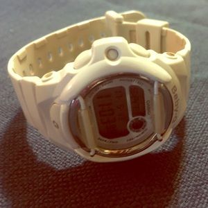 G Shock Baby G white band digital watch.