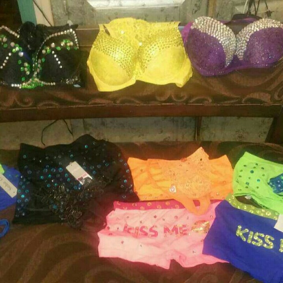 2 Piece Bedazzled Bra w Panty - Picture 1 of 4