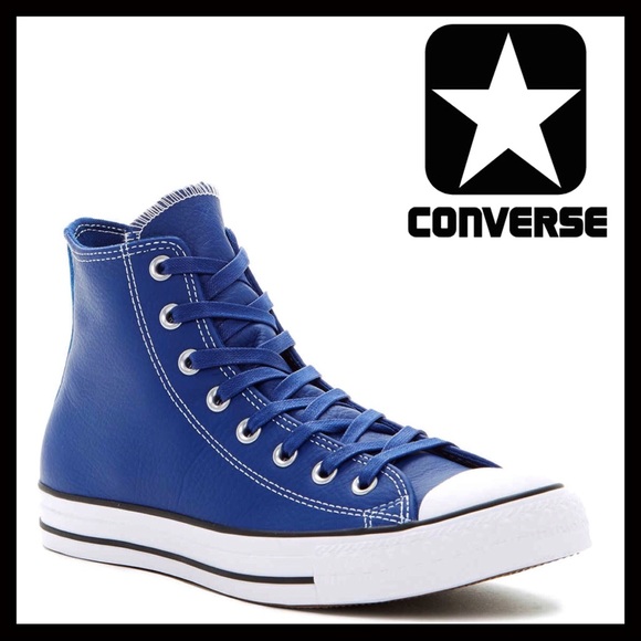 CONVERSE LEATHER HIGH TOPS CHUCK TAYLOR SNEAKERS - Picture 8 of 8