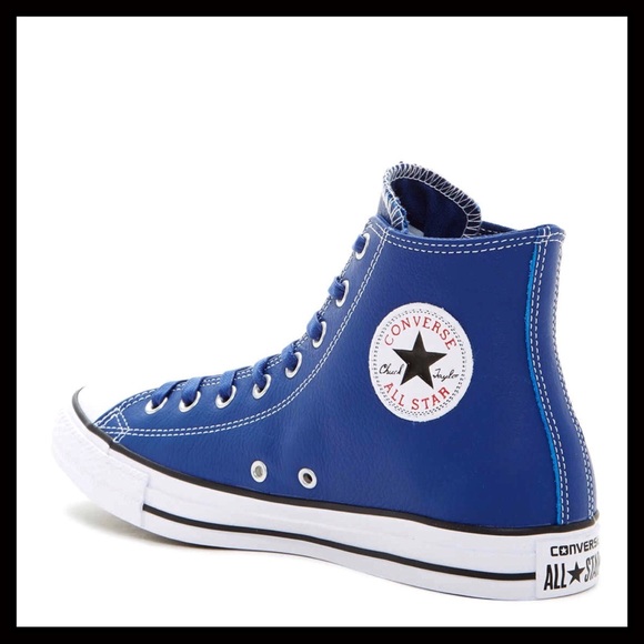 CONVERSE LEATHER HIGH TOPS CHUCK TAYLOR SNEAKERS - Picture 6 of 8