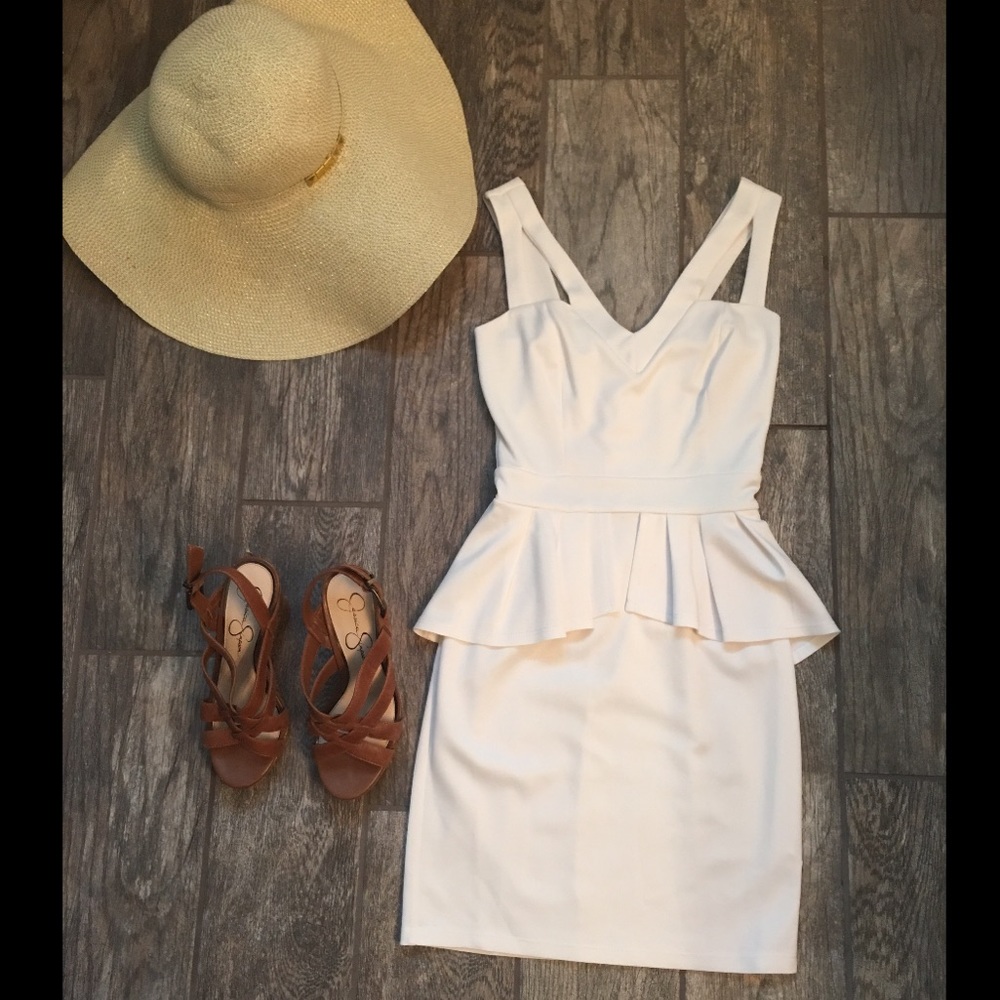 White peplum dress