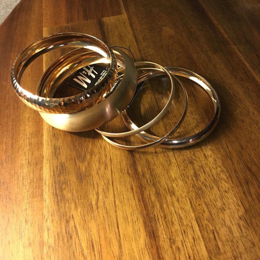 Set of gold bangles from H&M