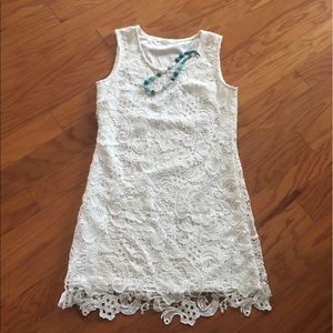 Gorgeous white lace dress.