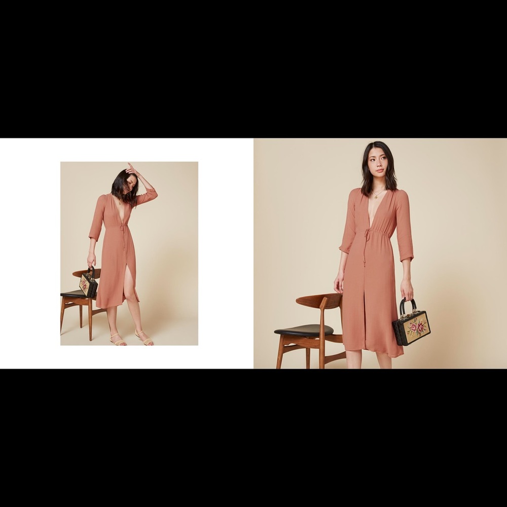 Reformation Bree Dress in Salmon