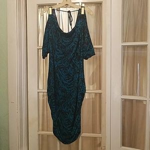 Dots Green and Black Dress