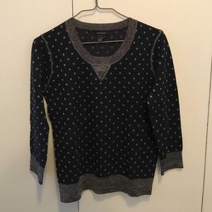 Club Monaco polka dot Navy & Metallic sweater (SM)