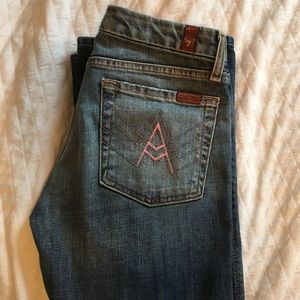 Boot cut, size 27, 7 For All Mankind jeans.