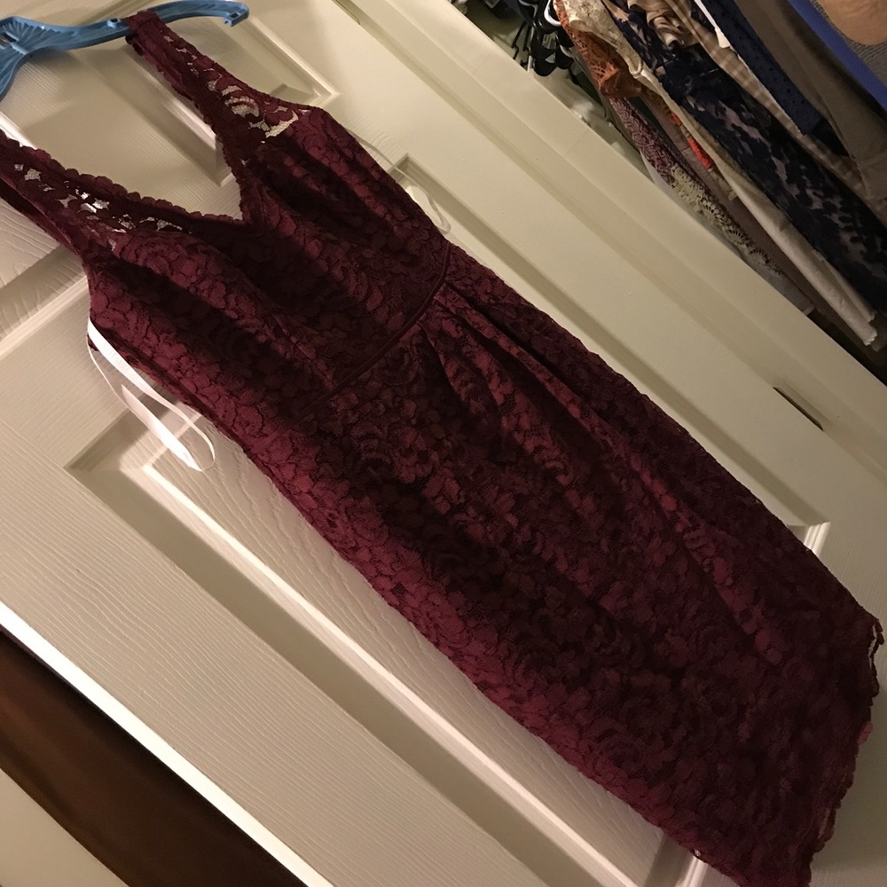 Davids bridal dress color is wine