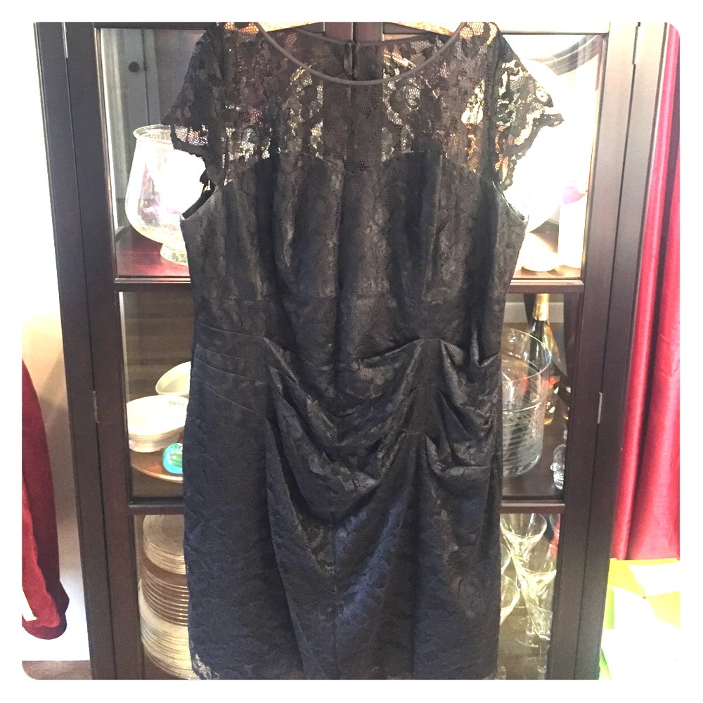 Eliza J black lace dress