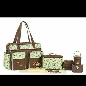 SoHo Collection, Monkey & Bee 8 pieces Diaper Bag