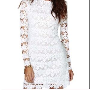 Nasty gal white floral daisy crochet dress