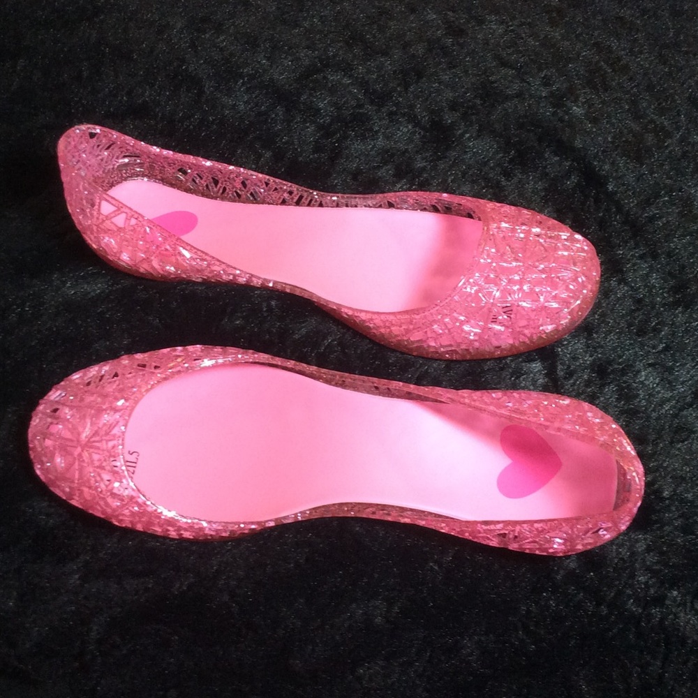 Girls Glitter Jelly Flats