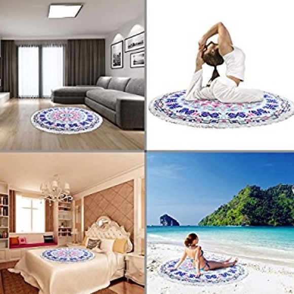 Super Soft Gorgeous Round Mandala Beach Towel - Picture 4 of 4