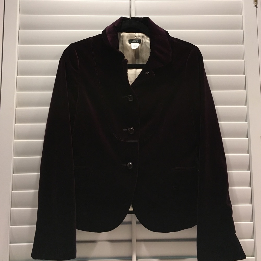J. Crew velvet blazer - plum