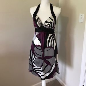 Juniors Halter dress with large flower design