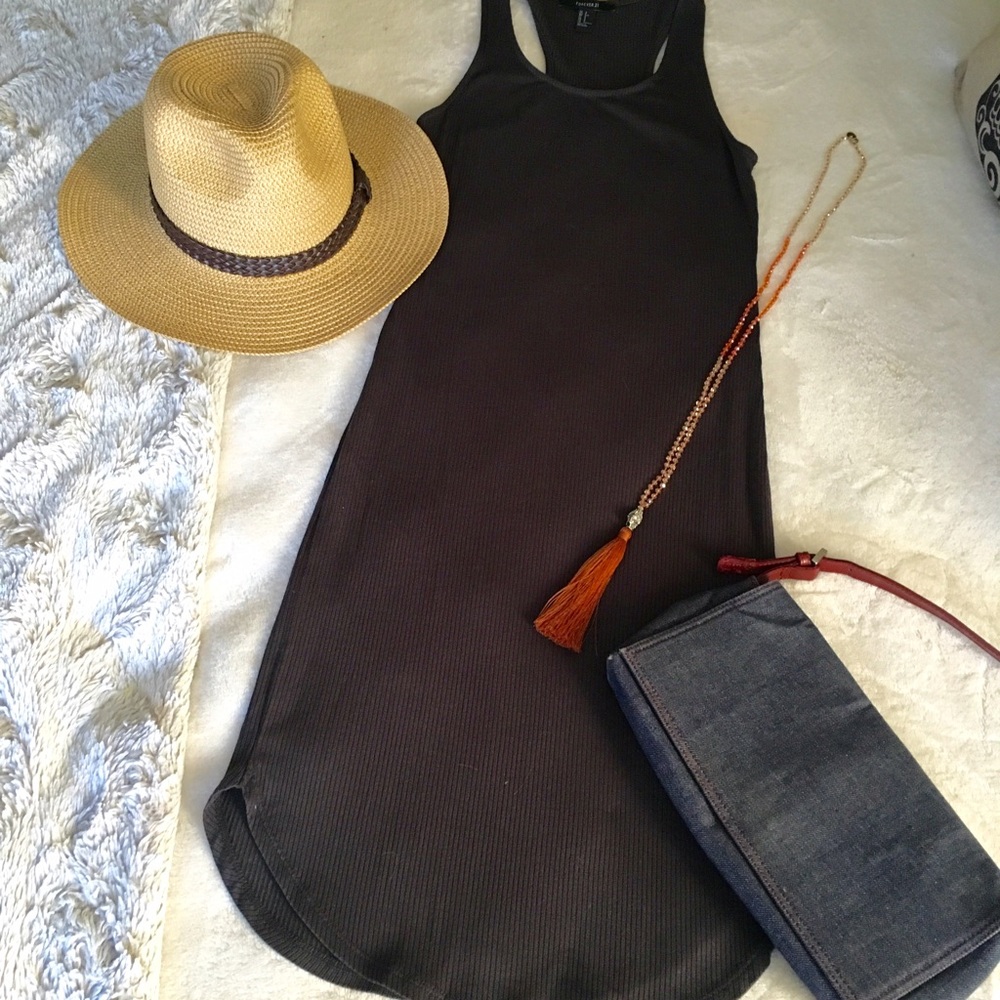 Forever21 Tank dress with scooped hemline.