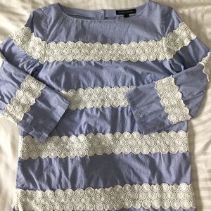 Banana Republic 3/4 sleeve lace detailed shirt