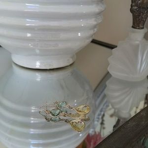 Aquamarine & Quartz Dangle Earrings