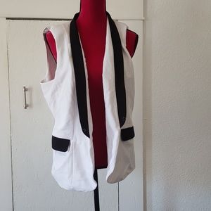 Women's black and white vest