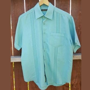 Cubavera Mens Short Sleeve Button Front Shirt