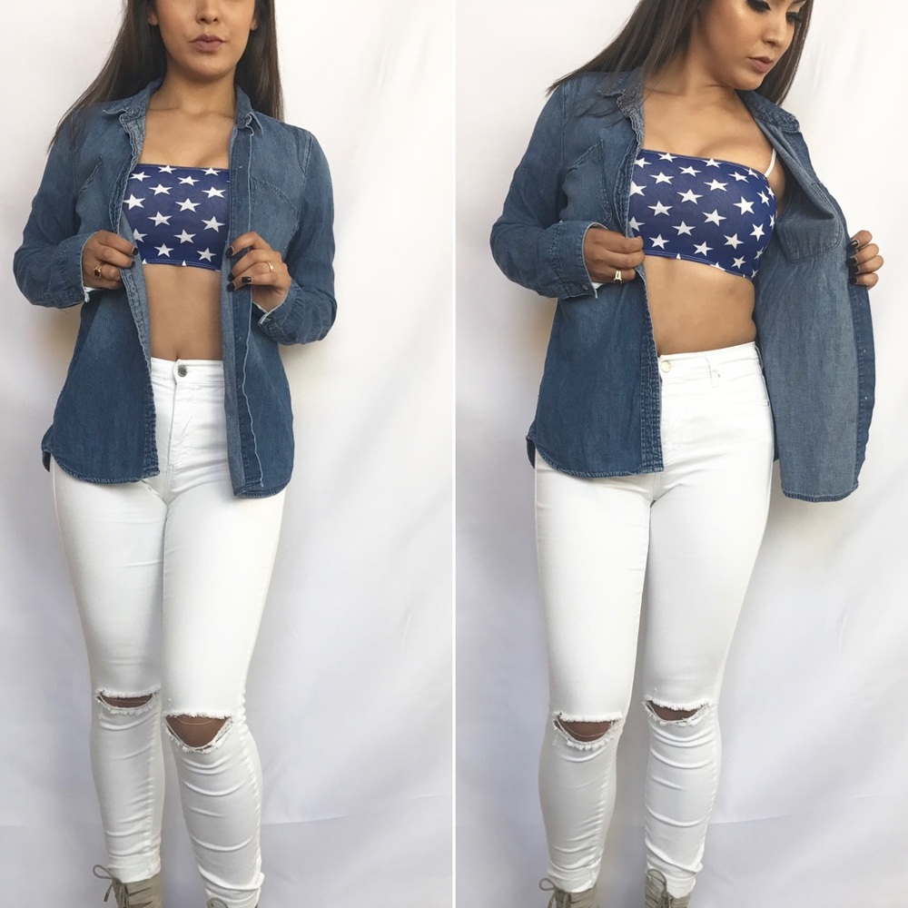 • Star Spangled Crop Top • - Picture 4 of 7